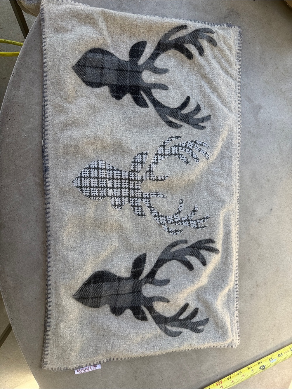 Set of 2 - Gray Wool Deer Pattern Throw Pillow Case Covers